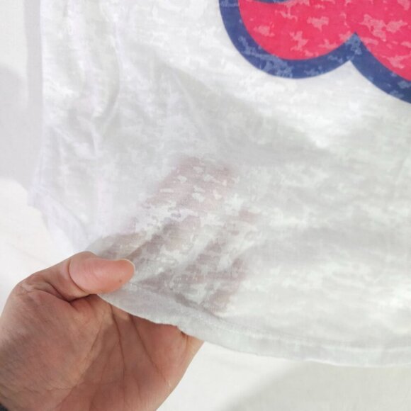 Boston Red Sox Touch By Alyssa Milano Raglan Baseball Tee XL Sheer Cotton Blend - Picture 3 of 7